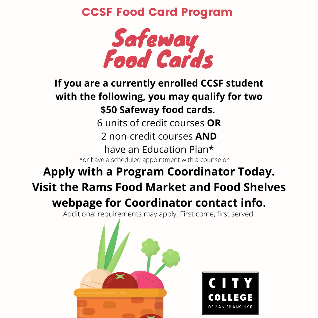 CCSF Food Card Program - Safeway Food Cards