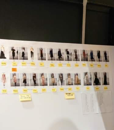 Board with photos of models posted