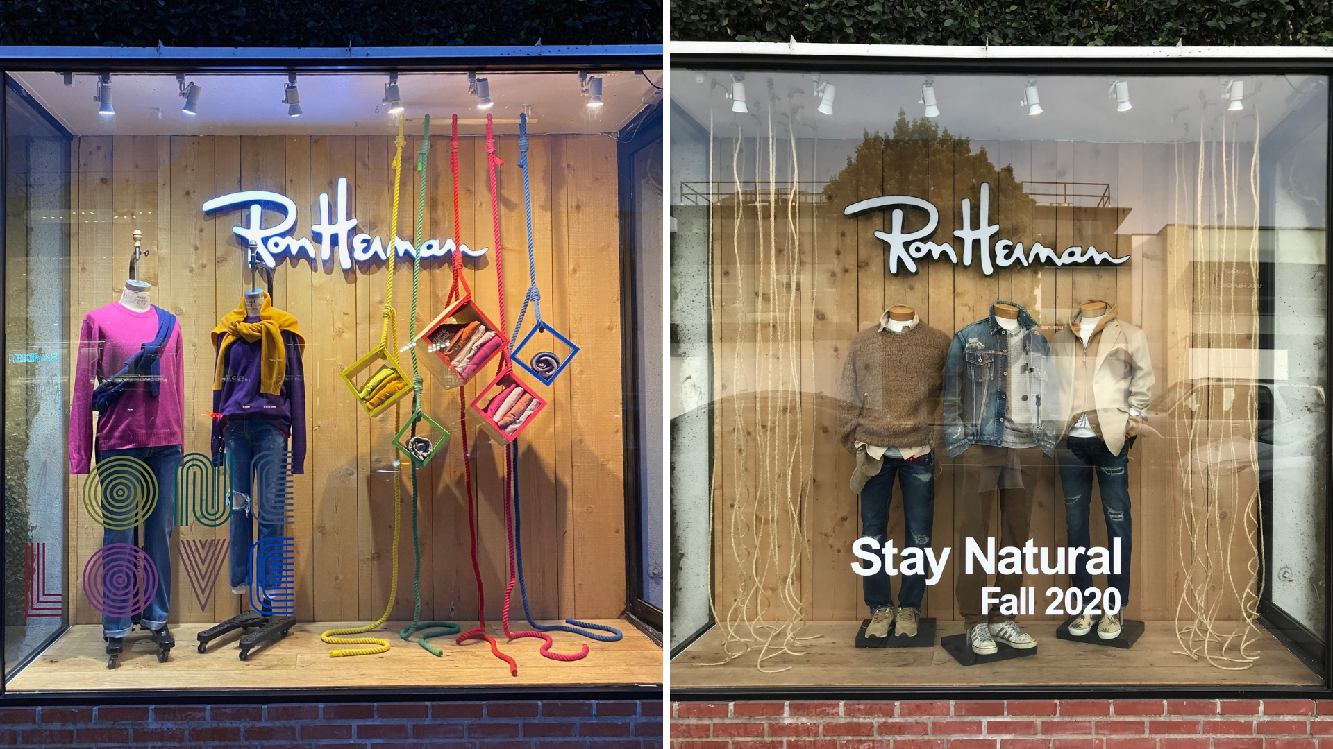 Photo of Ron Herman store display windows.