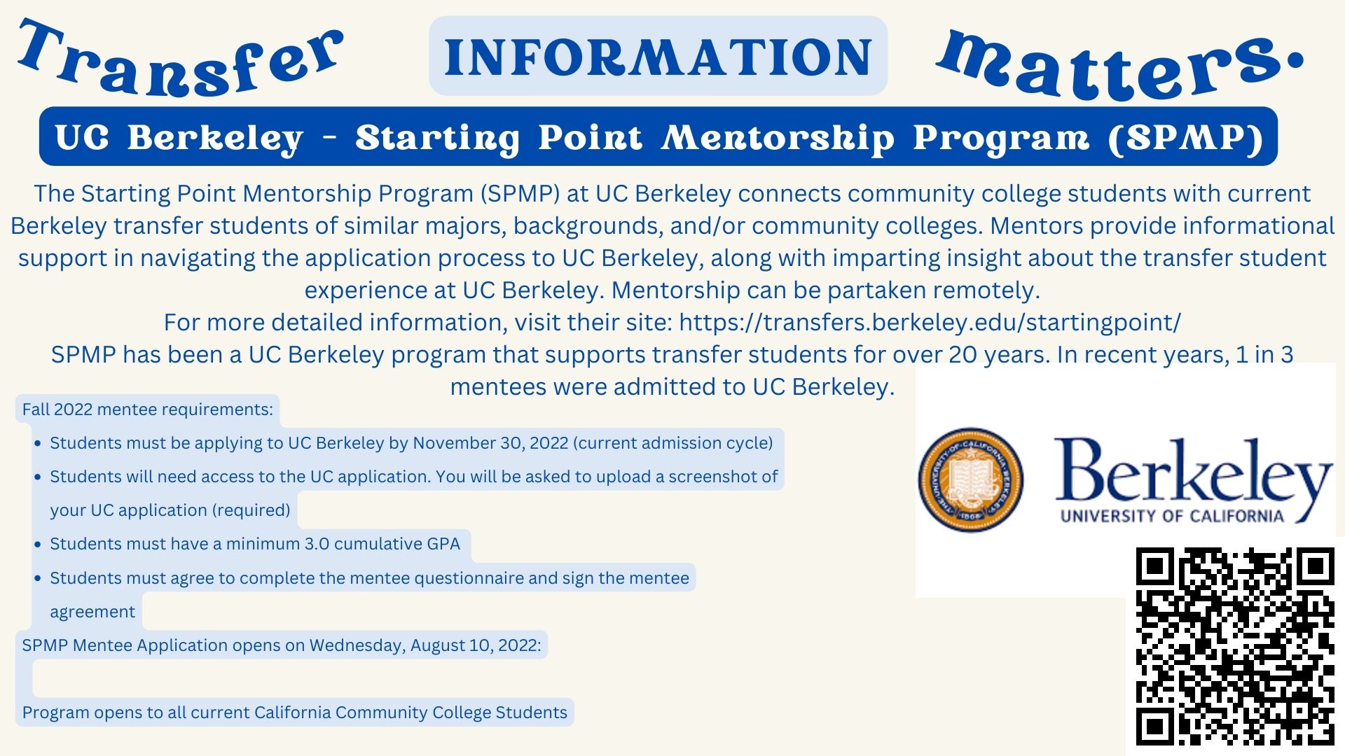 UC Berkeley - Starting Point Mentorship Program