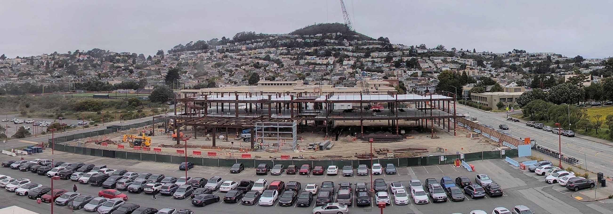 STEAM building construction, looking northwest