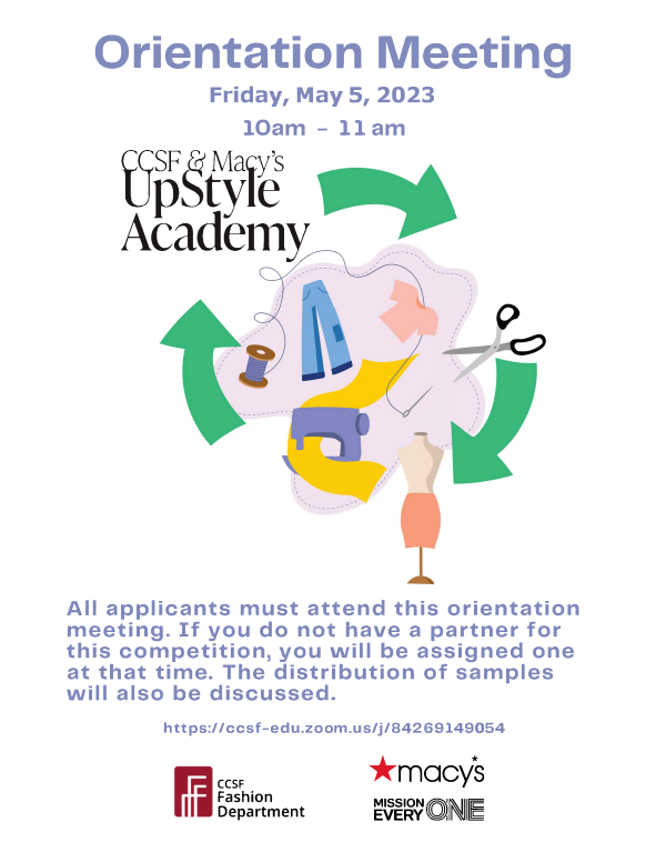 CCSF & Macy's UpStyle Academy Orientation Meeting - May 5, 2023