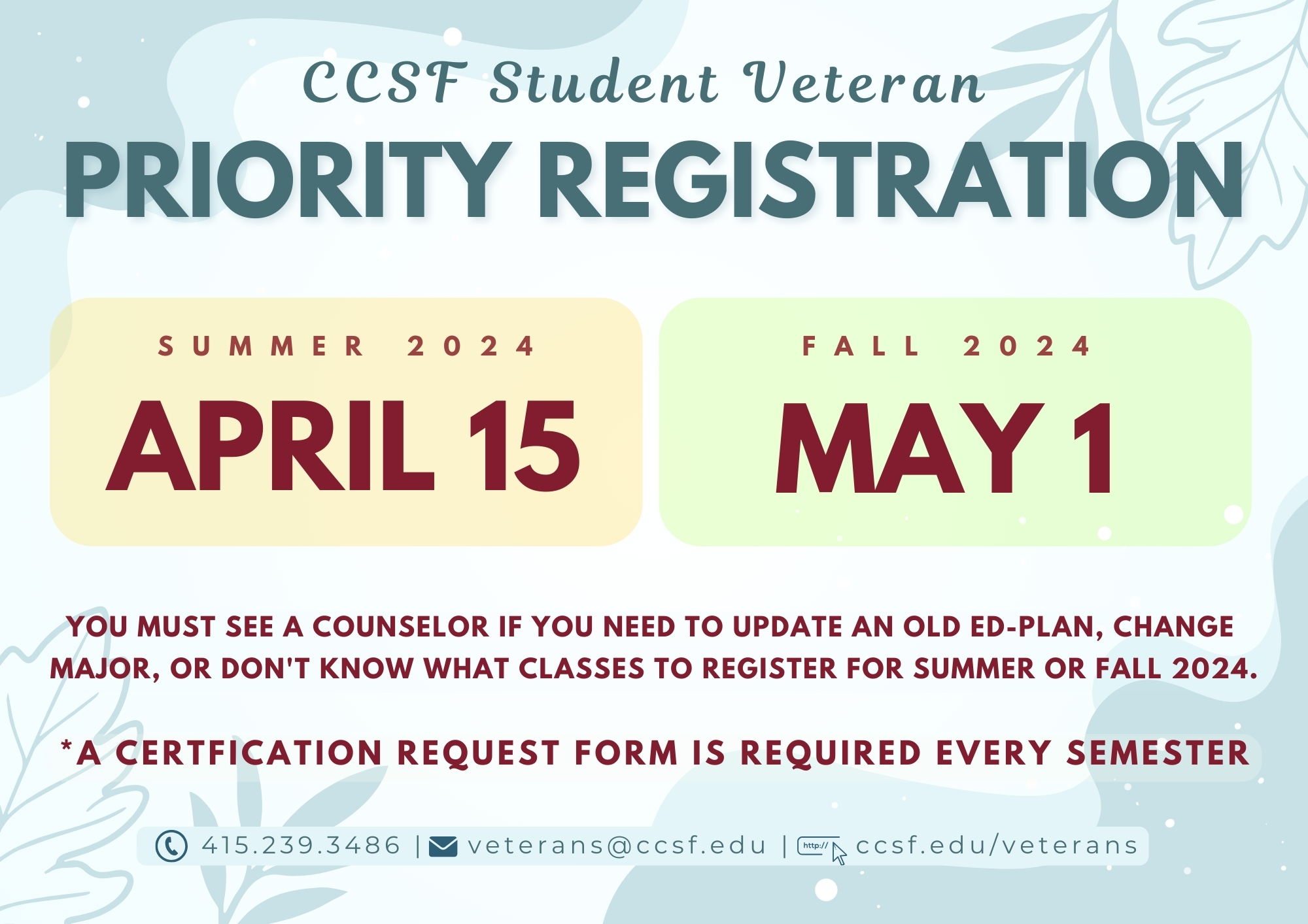 Summer & Fall 24 Priority Reg Dates