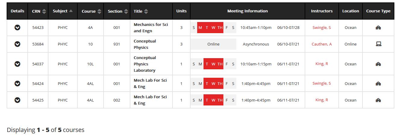 Summer2024 CCSF Physics Schedule