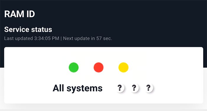 example RAMID Service Status Information