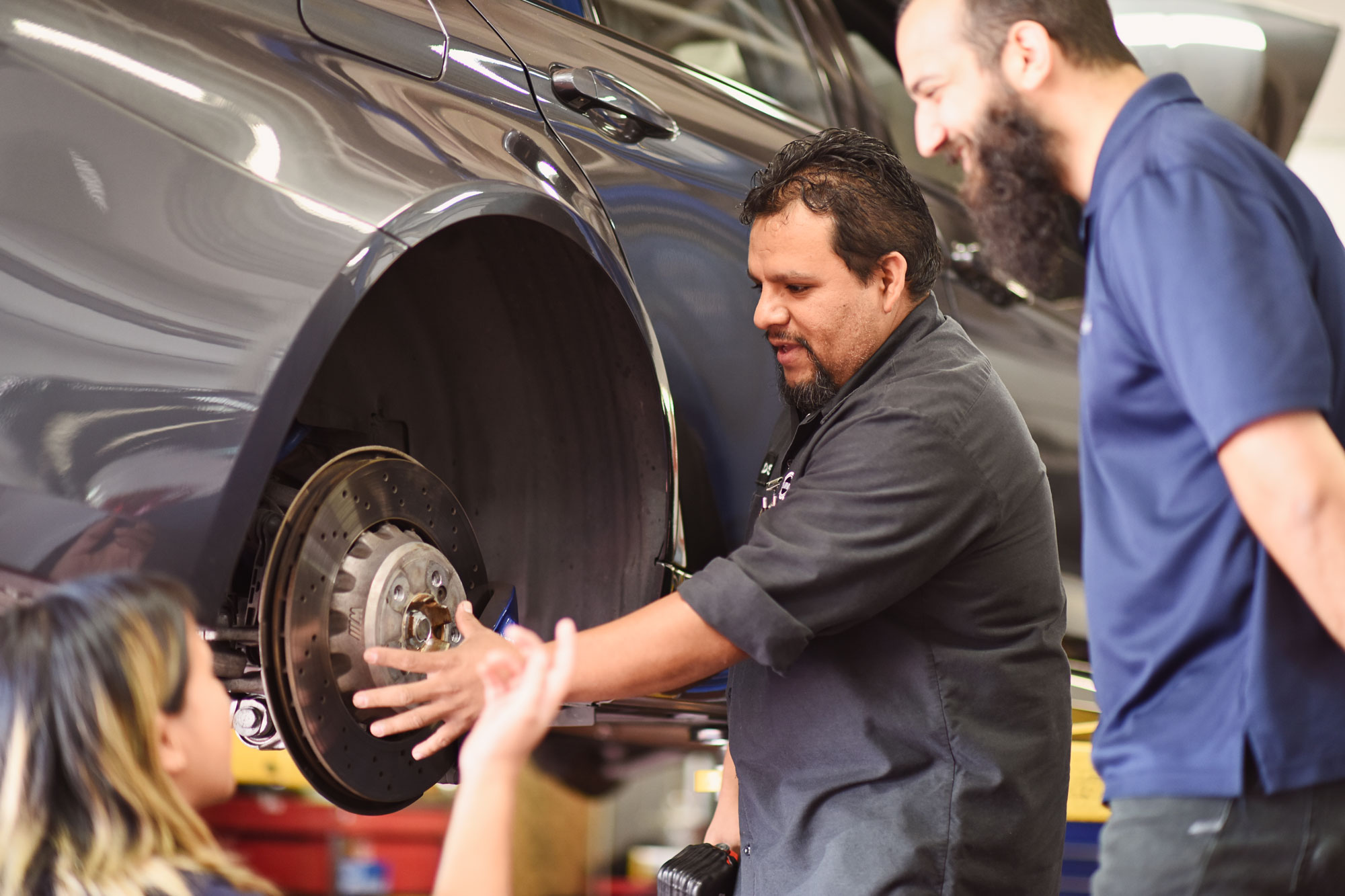 Students work during auto-mechanic program