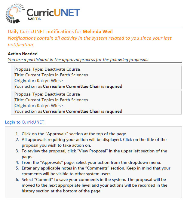 CurricUNET email CurricUNET email