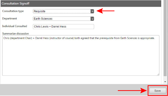 Screenshot Course Consultation Requisite Details Screenshot Course Consultation Requisite Details