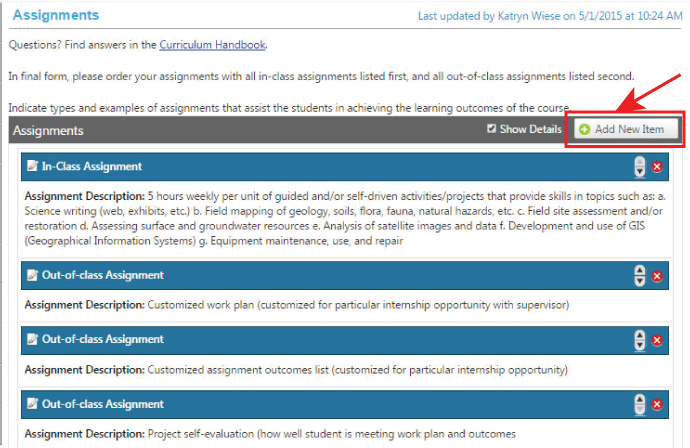 Screenshot of Course Assignment New Screenshot of Course Assignment New