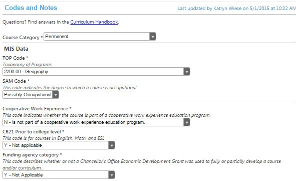Screenshot Course Codes & Notes Screenshot Course Codes & Notes