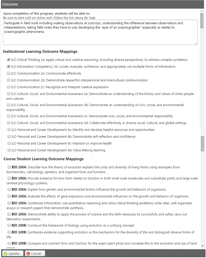 Program Outcomes A Program Outcomes A