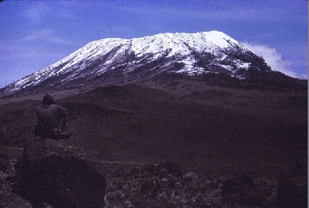 Jim Court contemplating climb up Kibo, Mount Kilimanjaro, Ta
