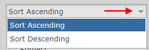 Sort Menu Sort Menu