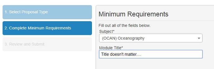 Minimum Requirements Screen