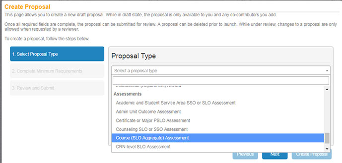 Create Proposal Screen 1