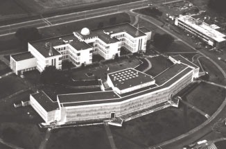 An Aerial view of Ocean Avenue Campus, 1965.