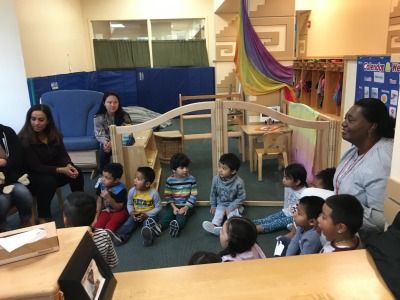 Child care teachers and children