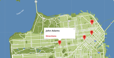John Adams location on map.