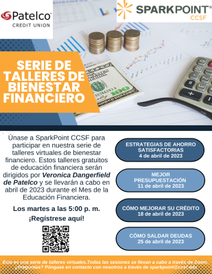Financial Wellness Workshop Series - Spanish flyer