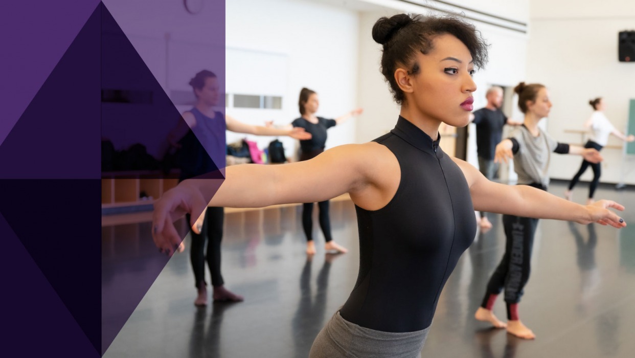 Student dances during dance class