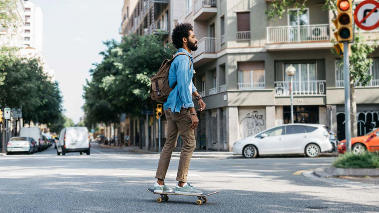 Skateboard riding 