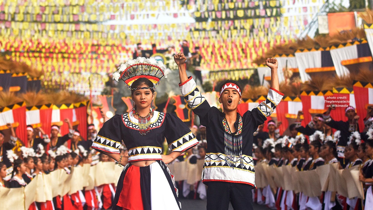 "Winning the bride" at the Kaamulan festival, in Malaybalay City, Bukidnon, Mindanao. Photo credit Theglennpalacio on Wikimedia. 