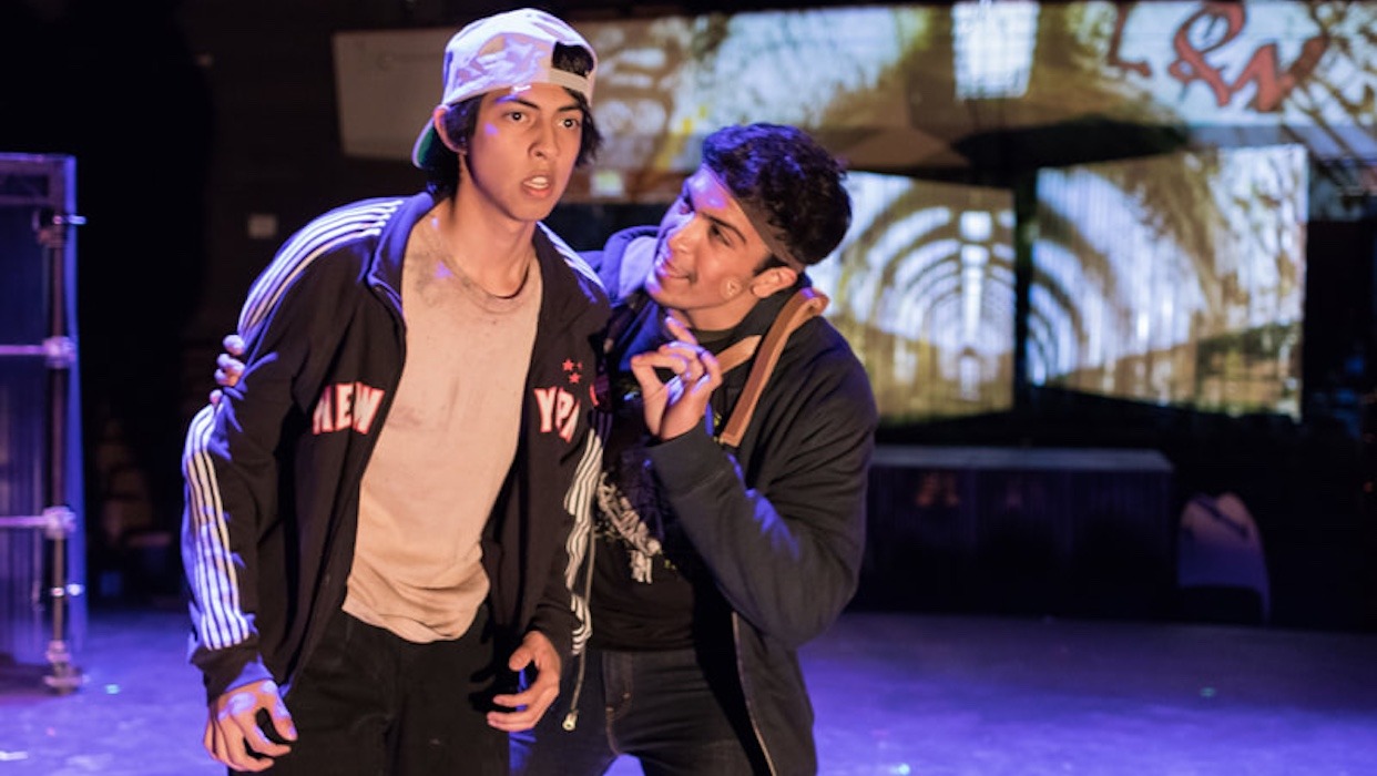 Two actors in stage production