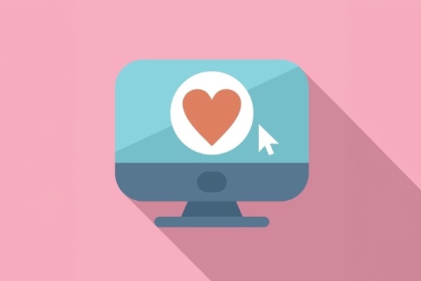 Computer screen with heart
